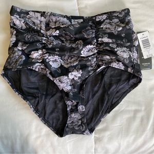 NWT TORRID Ruched Highwaisted Swim Bottoms Size 0 (L/12)